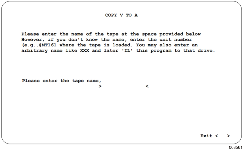 Initial COPYV2A Screen